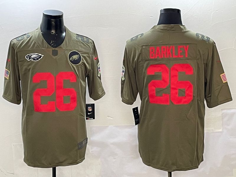 Men Philadelphia Eagles #26 Barkley Green 2025 Nike Salute to Service Limited NFL Jersey style 4->philadelphia eagles->NFL Jersey